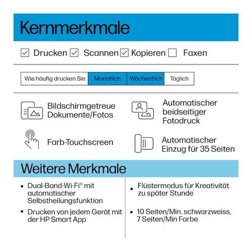 Bild von HP Envy 6530e All-in-One-Drucker – Multifunktionaler Tintendrucker für Zuhause