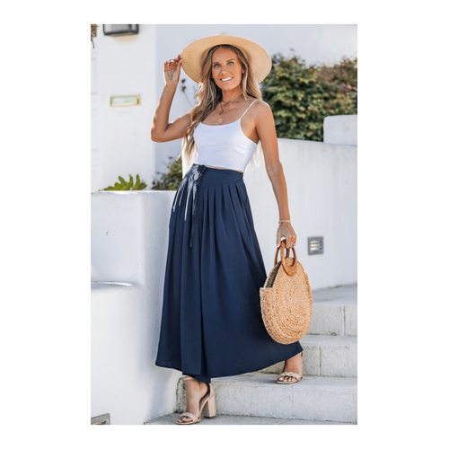 Bild von Elegante Marineblaue Plissee-Hose für jeden Anlass