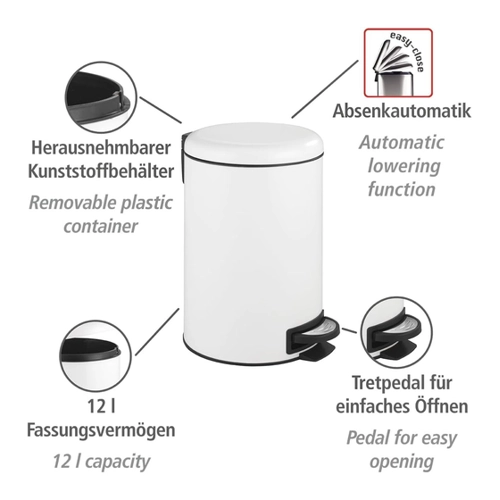 Bild von WENKO Kosmetik Treteimer Mod. Leman – Der stilvolle Abfallsammler für Ihr Bad