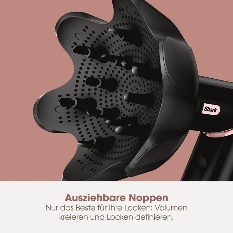 Bild von Shark FlexStyle 3-in-1 Luftstyler & Haartrockner, Auto-Wrap-Lockenaufsatz, Ovalbürste, Konzentrator, Keine Hitzeschäden, Champagner, HD424EU