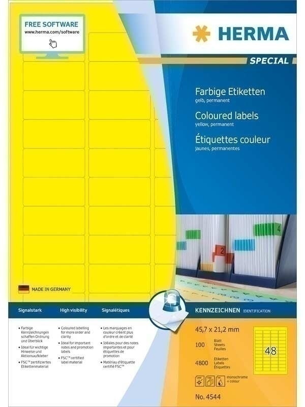 Bild von Kaufberatung: HERMA Coloured labels A4 45.7 x 21.2 mm yellow permanent adhesion