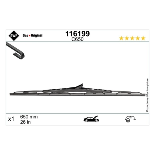 Bild von SWF Wischblatt DAS ORIGINAL SINGLE 116199 – Präzision für Ihre Scheibenwischer