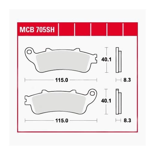 Bild von TRW Lucas Bremsbeläge Sintermetall Street MCB705SH 115x40,1x8,3mm