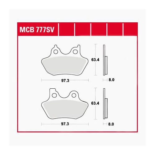 Bild von TRW Lucas Bremsbeläge Sintermetall Street MCB777SV 97,3x63,4x8mm