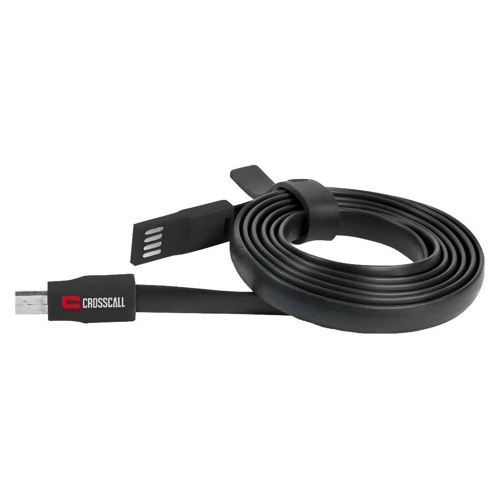 Bild von CROSSCALL Flaches USB/Micro-USB-Kabel 1,2 M Schwarz – Ideal für Ihre Verbindungen