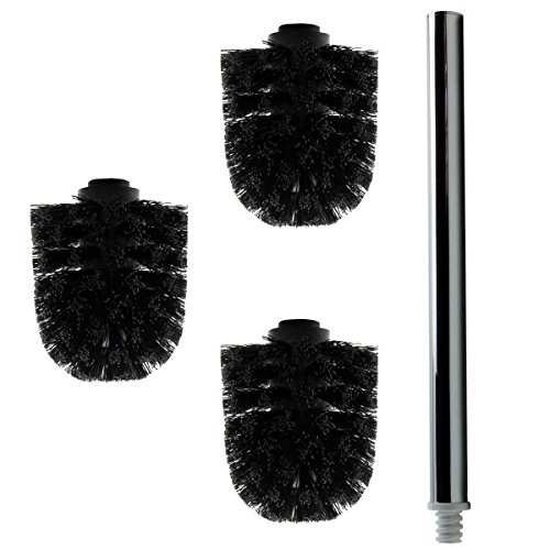Bild von 3X Ersatz Bürstenkopf schwarz + Griff 26 cm/Austausch Toilettenbürste/Klobürste
