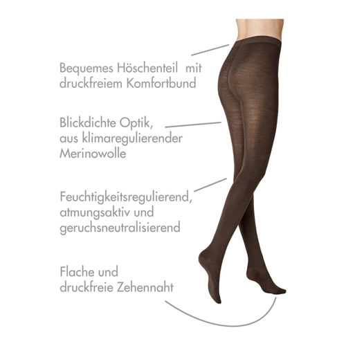 Bild von KUNERT Damen SENSUAL MERINO -  36/38 - Strumpfhose aus Merinowolle - Black (Schwarz)