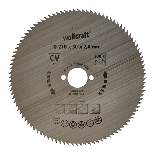 Bild von wolfcraft 6375000 | Handkreissägeblatt HM | 30 Zähne | ø190mm | Silber