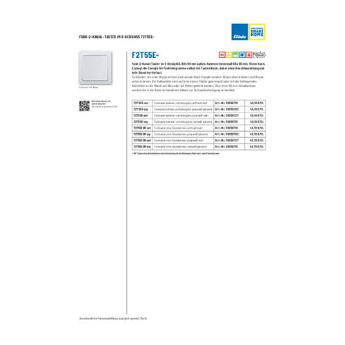 Bild von Eltako F2T55E-pm Funk Taster Aufputz – Innovativer Smart Home Taster