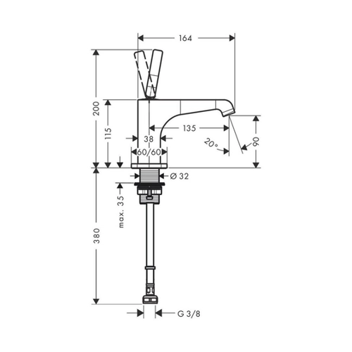 Bild von hansgrohe Axor Citterio E Standventil ohne Ablaufgarnitur