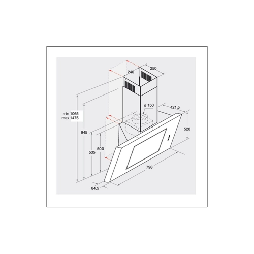 Bild von BAUKNECHT Kopffreihaube DBHVE 85 AB X - Elegante Lösung für Ihre Küche