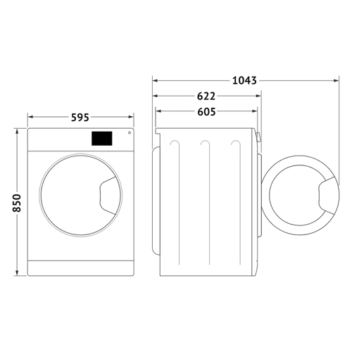 Bild von Bauknecht Frontlader-Waschmaschine: 9,0 kg - BPW 914 B