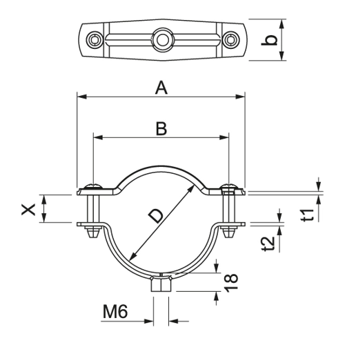 Bild von OBO Bettermann Vertr Abstandschelle mit Gewindeanschluss ASG 732 25 G - 1362424