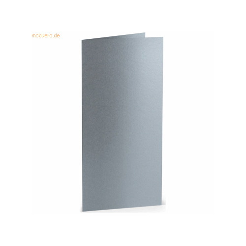 Bild von Paperado Doppelkarte DL hoch Silber - 50 Stück