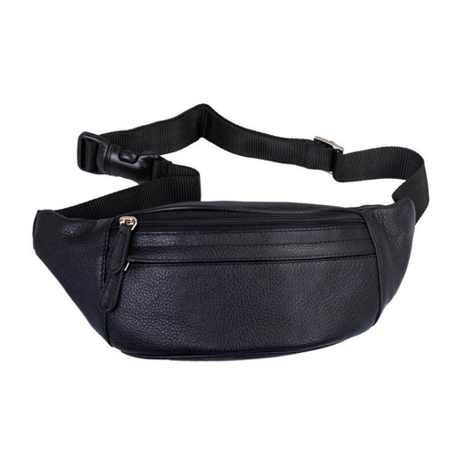 Bild von GlücksNugget Gürteltasche aus hochwertigem Leder in elegantem Schwarz