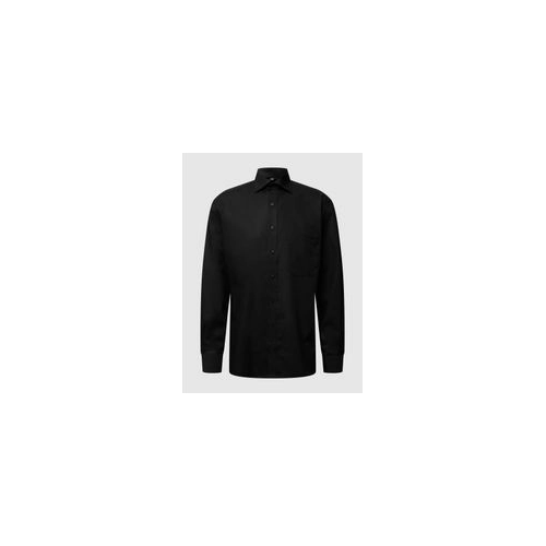 Bild von Eterna Langarm Hemd Comfort Fit Popeline Schwarz