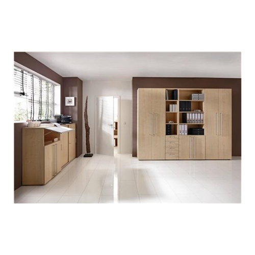 Bild von Schrank H1100xB800xT420mm, Ahorndekor 3 OH 2 Türen Chromgriff