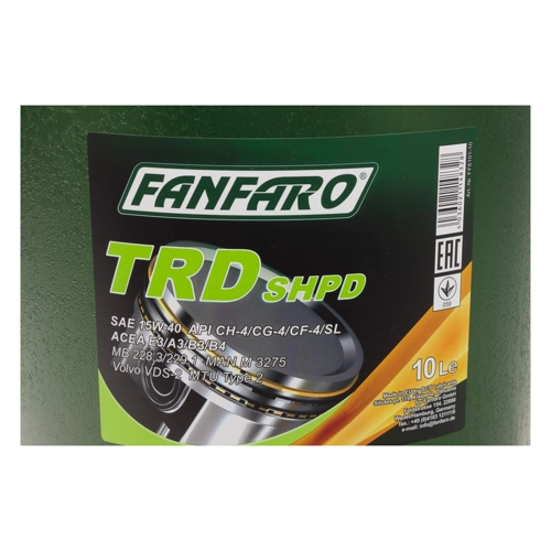 Bild von FANFARO TRD, Fanfaro SHPD TRD 15W-40 10l Motoröl
