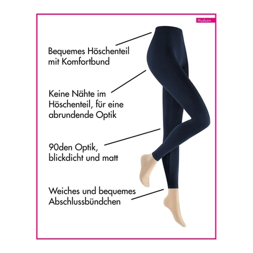 Bild von HUDSON Damen SEAMLESS  -  XS/S - Leggings in perfekter blickdichter Optik - Black (Schwarz)