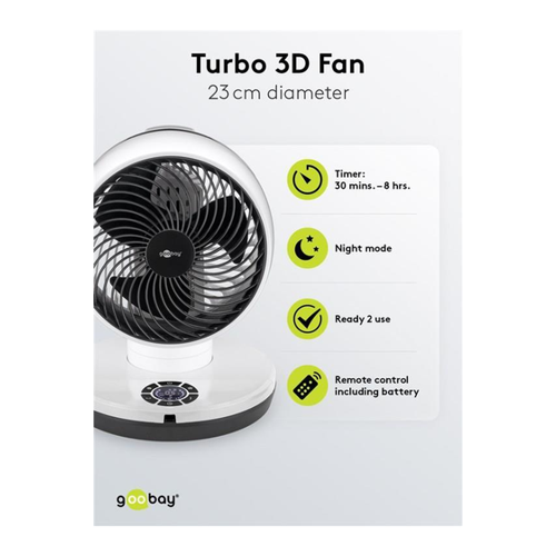 Bild von Goobay 59515 - Leistungsstarker Tischventilator mit Fernbedienung