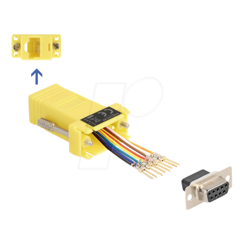 Bild von Delock 67107 - D-Sub 9 Pin Buchse zu RJ45 Buchse Montagesatz