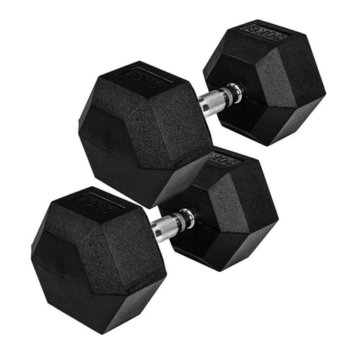 Bild von MOVIT® Hexagon Rubber Hantel 30kg 2er Set – Perfekte Begleiter für Ihr Krafttraining