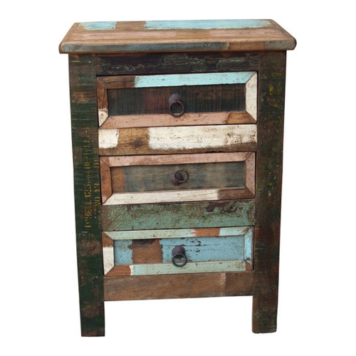 Bild von Antiker bunter Schubfachschrank Nachtschrank - Vintage Charme für dein Zuhause