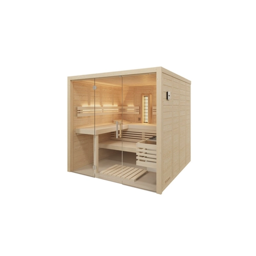 Bild von Infraworld Solido Glas Complete Massivholzsauna mit Infrarotstrahler