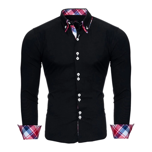 Bild von Reslad Langarmhemd RS-7015 – Herren Hemd Button-Down Slim Fit