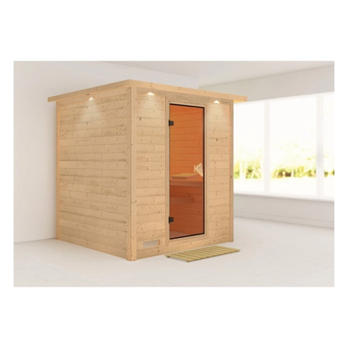 Bild von Karibu Sauna Menja, BxTxH: 224 x 210 x 206 cm, 40 mm, (Set) ohne Ofen