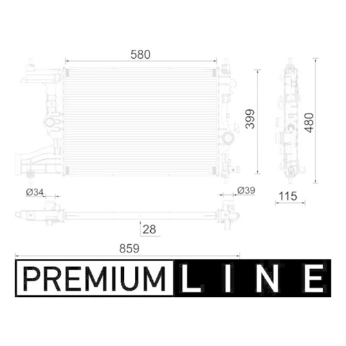Bild von MAHLE ORIGINAL CR 2116 000P Kühler für OPEL Fahrzeuge
