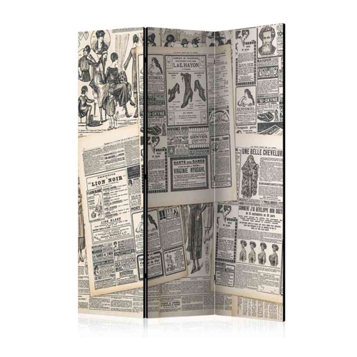 Bild von Spanische Wand mit nostalgischem Zeitung Motiv – 135 cm breit