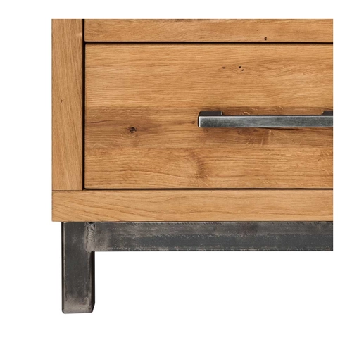 Bild von Rustikale Kommode aus Wildeiche & Buche Massivholz – 77 cm hoch