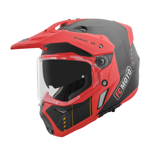 Bild von FC-Moto Merkur Pro Air Enduro Helm - Schwarz-Rot, Größe L
