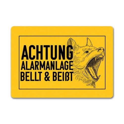 Bild von speecheese Fußmatte Achtung Alarmanlage – Die witzige Fußmatte für Hundeliebhaber