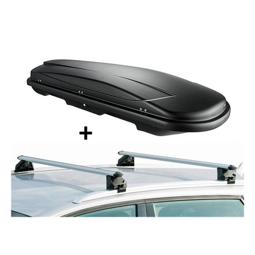 Bild von VDP Skibox VDPJUXT600 + Alu Relingträger VDPCRV107A – Kompatibel mit Audi A4 Kombi (B8) 2008-2015
