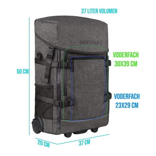 Bild von normani Reisetasche Rucksack mit Trolleyfunktion und kleinem Rucksack