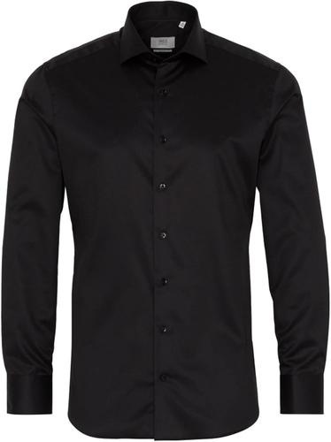 Bild von eterna langarm hemd slim fit gentle shirt twill schwarz unifarben