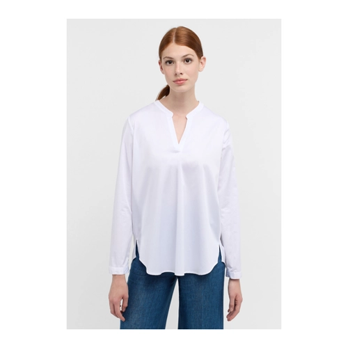 Bild von langarm bluse eterna satingewebe weiss unifarben