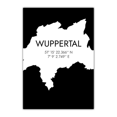 Bild von Hochwertiger Print Wuppertal Koordinaten #5 Umriss