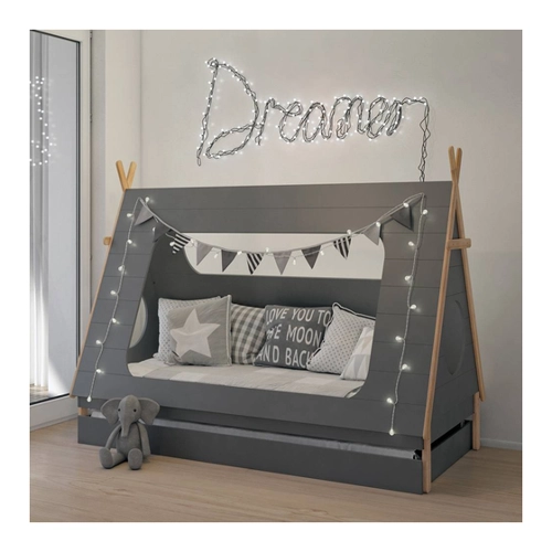Bild von Tipi Kinderzimmerbett: Grau Kiefer teilmassiv im Test