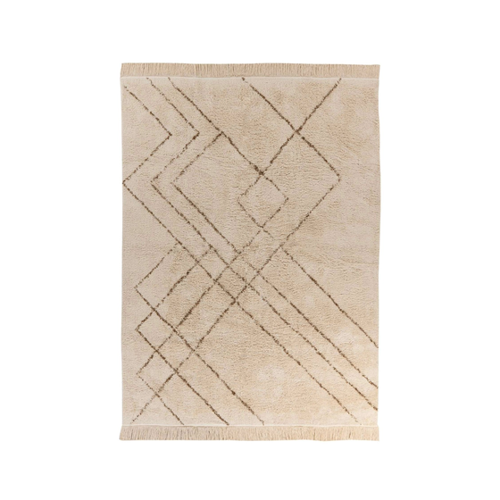 Bild von MeGusta Kurzflor Teppich Modern Creme Braun pflegeleicht