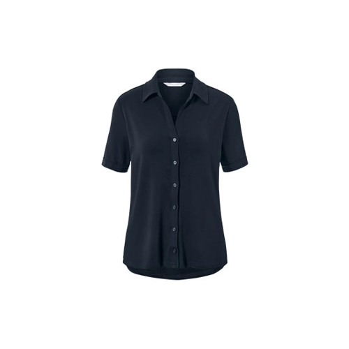 Bild von Blusenshirt mit Knopfleiste in Dunkelblau - zeitlos elegant und komfortabel