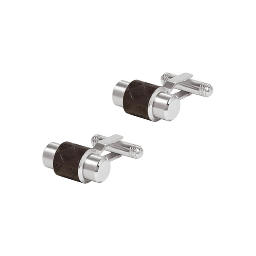 Bild von ARMANI Herren Manschettenknöpfe aus Edelstahl mit Leder