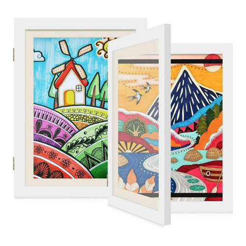 Bild von LuxusKollektion Einzelrahmen Bilderrahmen für Kinderzeichnungen 21x30cm Holz Fotorahmen