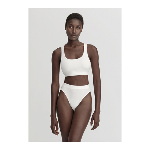 Bild von Hessnatur Damen Ripp-Taillenslip High Waist SOFT RIB aus Bio-Baumwolle - weiß - Größe 34