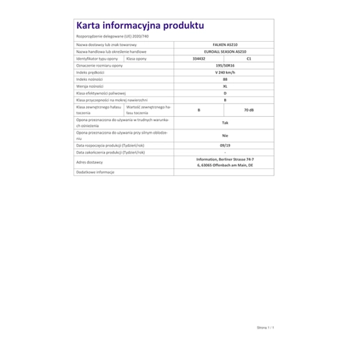 Bild von Falken EuroAll Season AS210 195/50 R16 88V Ganzjahresreifen