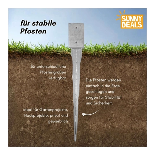 Bild von SunnyDeals Einschlaghülse für 12x12 cm Pfosten