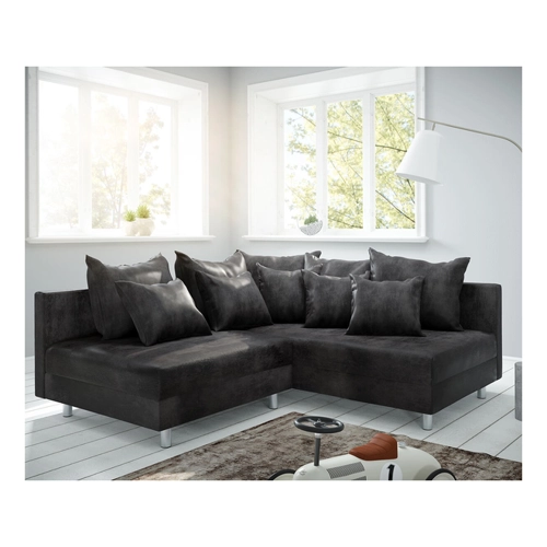 Bild von Ecksofa Clovis Anthrazit Antik Optik Ottomane Rechts Modulsofa