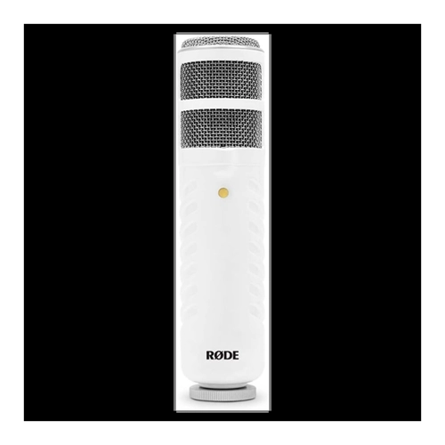 Bild von RØDE Podcaster USB-Mikrofon mit Mikrofonarm Weiss - Professionelles Mikrofon für Podcasting und mehr